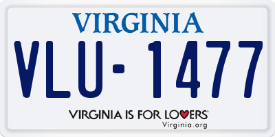VA license plate VLU1477