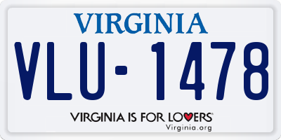 VA license plate VLU1478