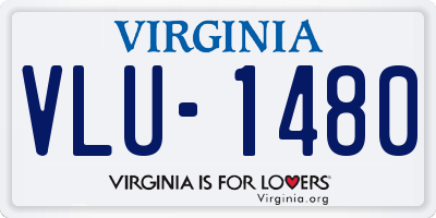 VA license plate VLU1480