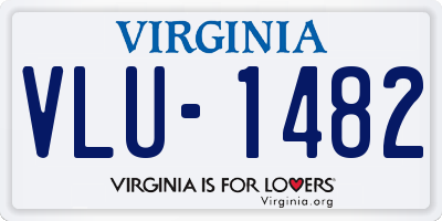 VA license plate VLU1482