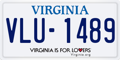VA license plate VLU1489
