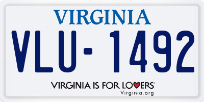VA license plate VLU1492