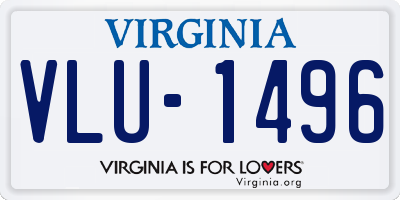 VA license plate VLU1496