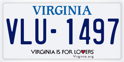 VA license plate VLU1497
