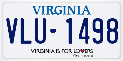 VA license plate VLU1498