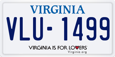 VA license plate VLU1499