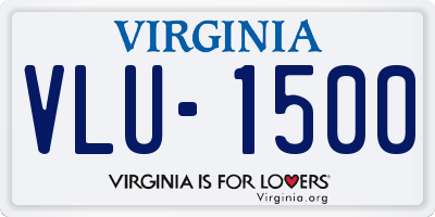 VA license plate VLU1500