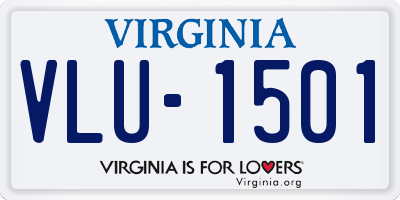 VA license plate VLU1501