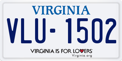 VA license plate VLU1502