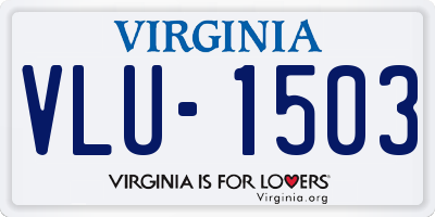 VA license plate VLU1503