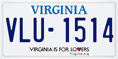 VA license plate VLU1514