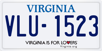 VA license plate VLU1523
