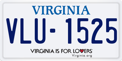 VA license plate VLU1525