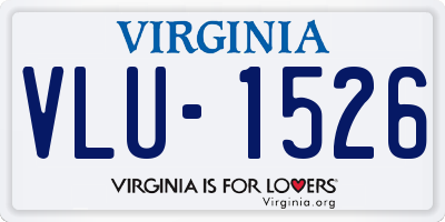 VA license plate VLU1526
