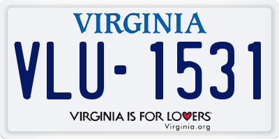 VA license plate VLU1531