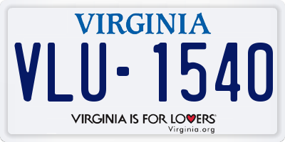 VA license plate VLU1540