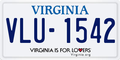 VA license plate VLU1542