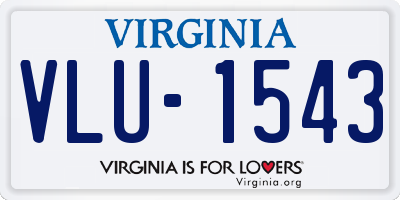 VA license plate VLU1543