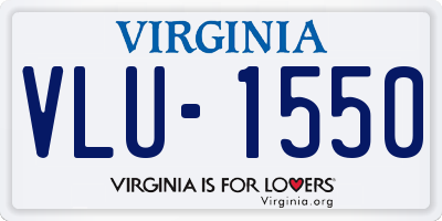 VA license plate VLU1550