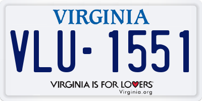 VA license plate VLU1551