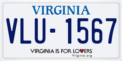 VA license plate VLU1567