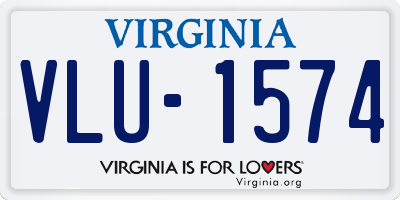 VA license plate VLU1574