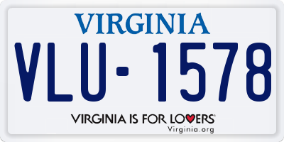 VA license plate VLU1578