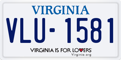 VA license plate VLU1581