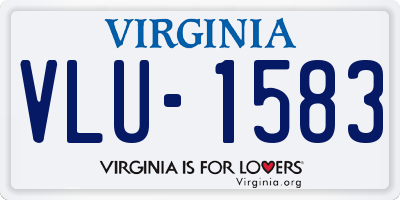 VA license plate VLU1583