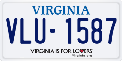 VA license plate VLU1587