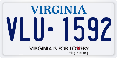VA license plate VLU1592
