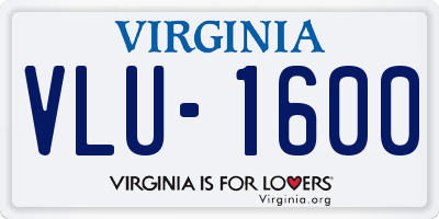 VA license plate VLU1600