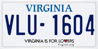 VA license plate VLU1604