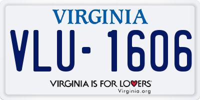 VA license plate VLU1606