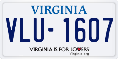 VA license plate VLU1607