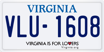 VA license plate VLU1608