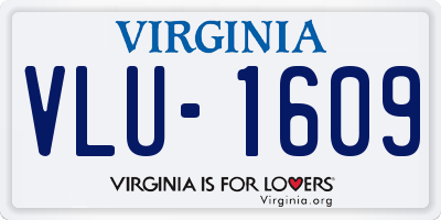 VA license plate VLU1609