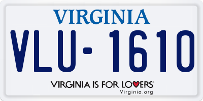 VA license plate VLU1610