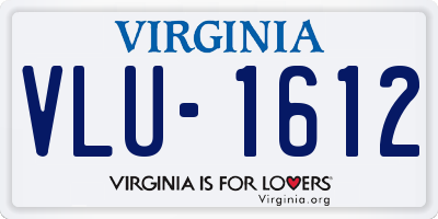 VA license plate VLU1612