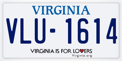 VA license plate VLU1614