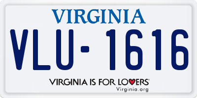 VA license plate VLU1616