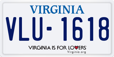 VA license plate VLU1618