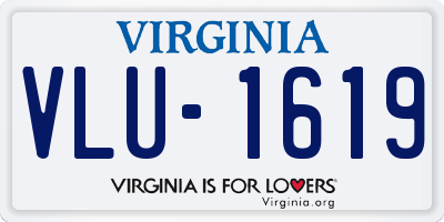 VA license plate VLU1619