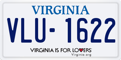 VA license plate VLU1622