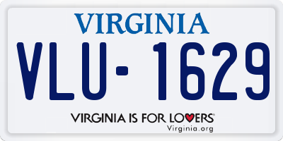 VA license plate VLU1629