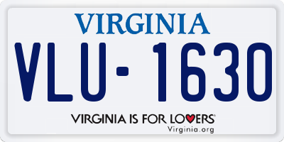 VA license plate VLU1630