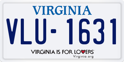 VA license plate VLU1631