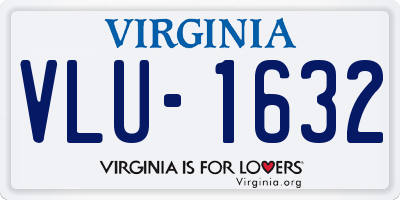 VA license plate VLU1632