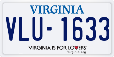 VA license plate VLU1633