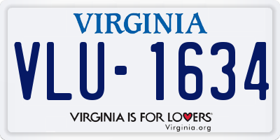 VA license plate VLU1634
